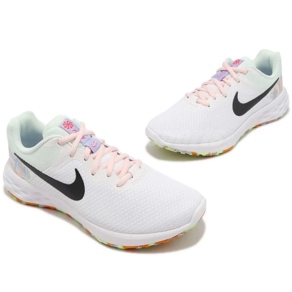 NEW NIKE WOMENS REVOLUTION 6 NN PRM RUNNING SHOES WHITE DK SMOKE GREY MULTI Sz10 - Picture 6 of 9